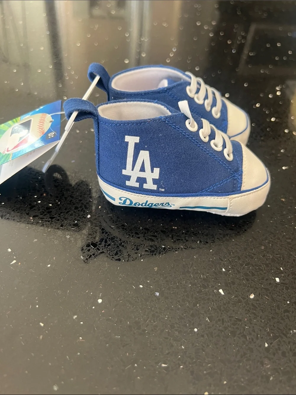 MLB Royal Blue Canvas Baby Pre-Walker Sneakers with White Accents